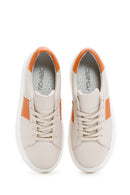 Women's Beige Leather Thick Soled Sneaker | Derimod