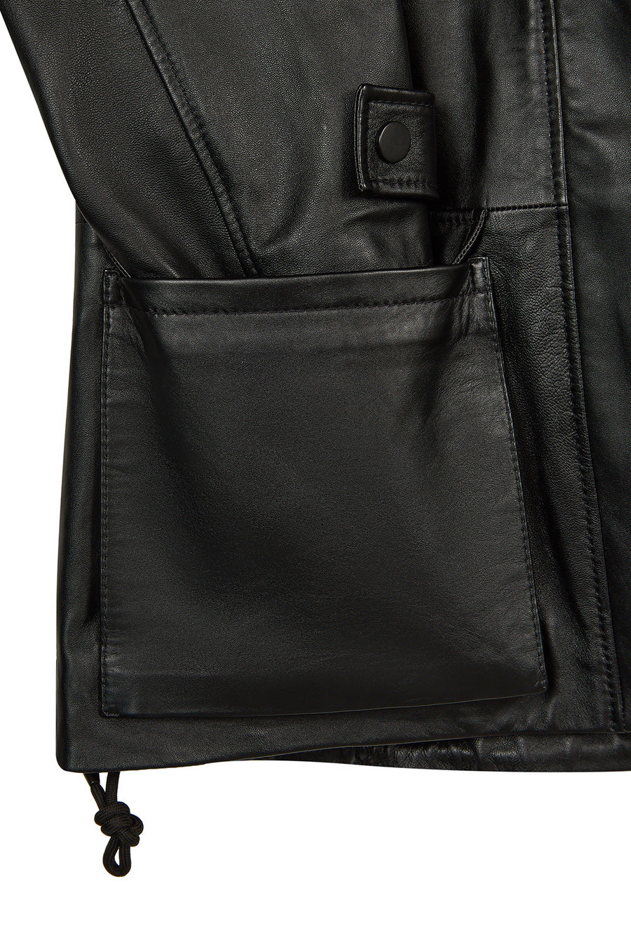Stefan Woman Black A-Line Leather Jacket