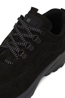 Erkek Siyah Bağcıklı Kalın Tabanlı Nubuk Deri Casual Sneaker | Derimod