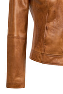 Magic Woman Brown Hooded Short Sport Leather Jacket | Derimod