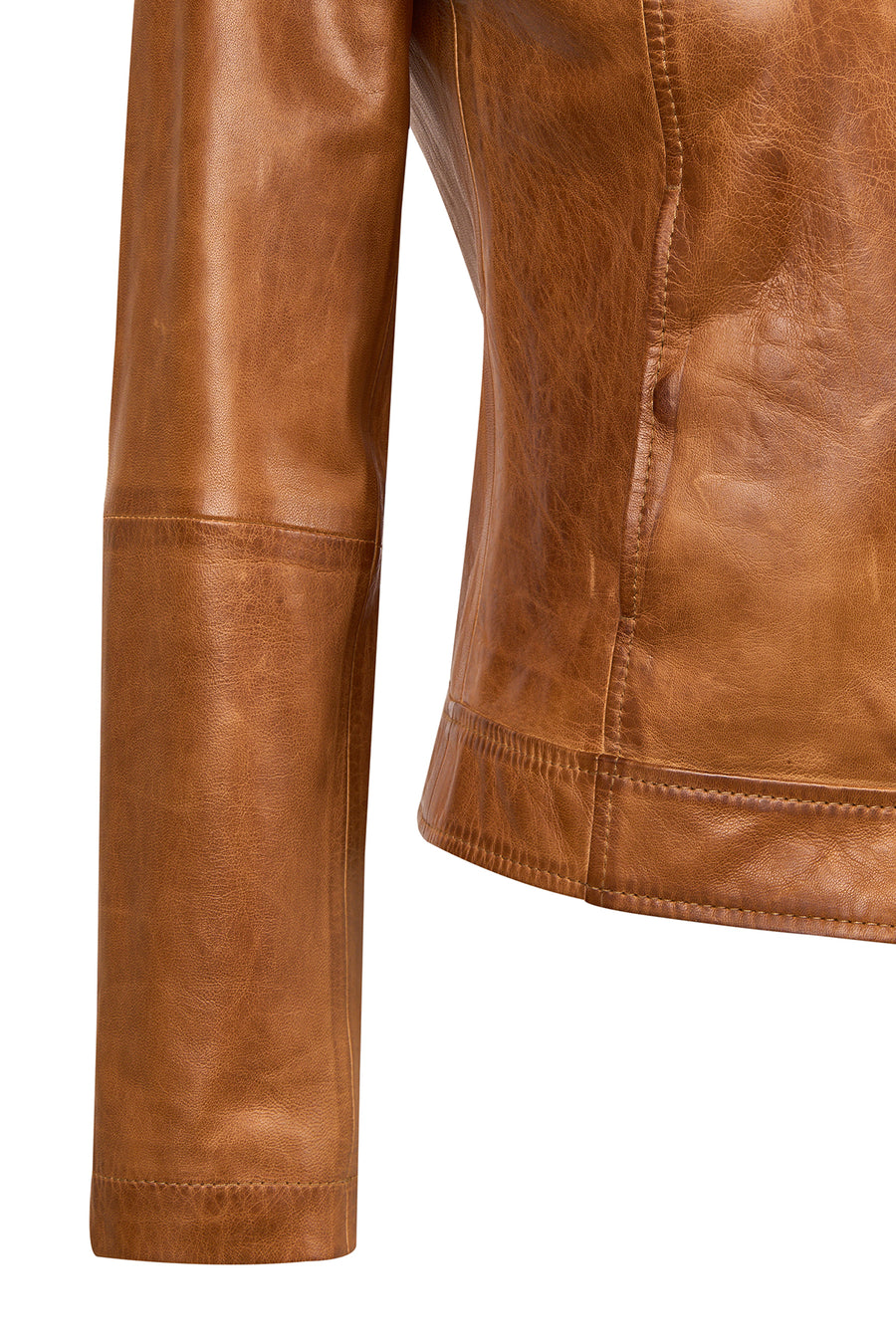 Magic Woman Brown Hooded Short Sport Leather Jacket