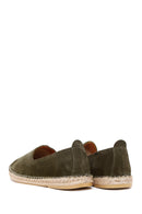 Men's Khaki Suede Leather Espadrille | Derimod