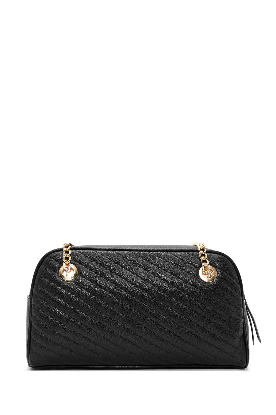 Women's Black Chain Strap Quilted Shoulder Bag