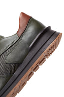 Men's Green Leather Sneaker | Derimod