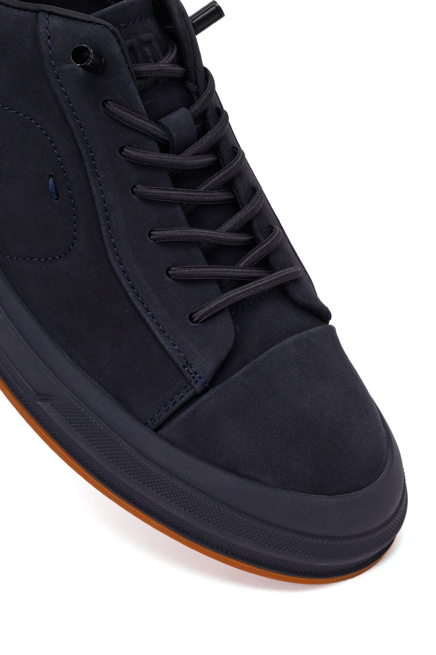Erkek Lacivert Bağcıklı Nubuk Deri Sneaker