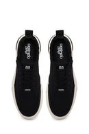 Male Black Lace-up Fabric Casual Sneaker | Derimod