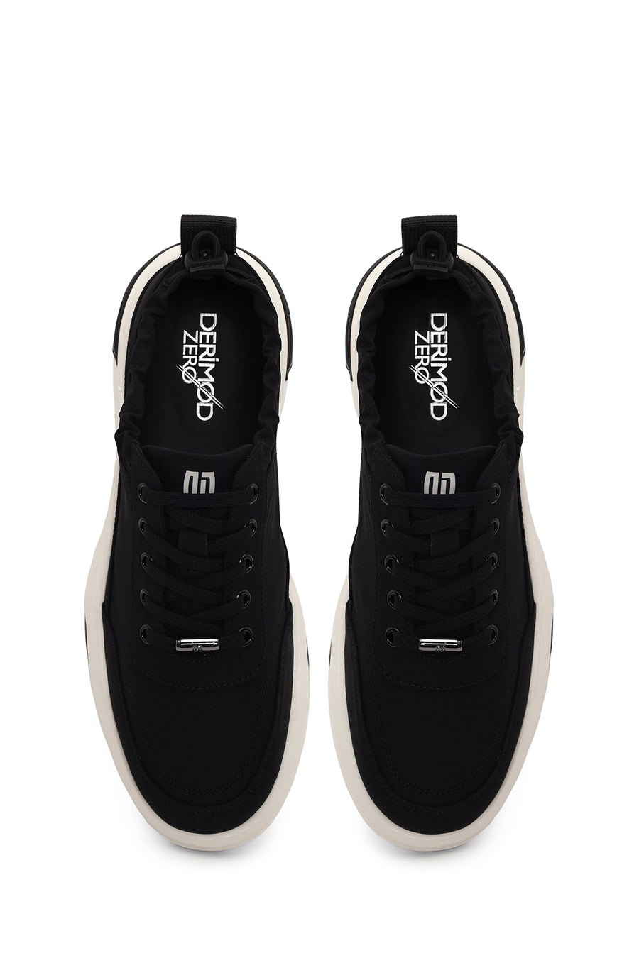 Male Black Lace-up Fabric Casual Sneaker
