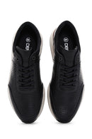 Men's Black Leather Printed Sneaker | Derimod