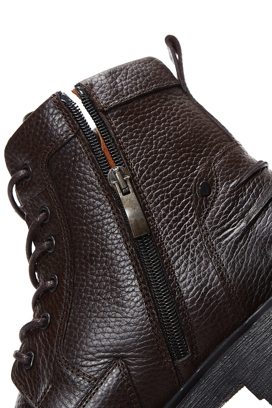 Men's Brown Leather Boots Flat Boots