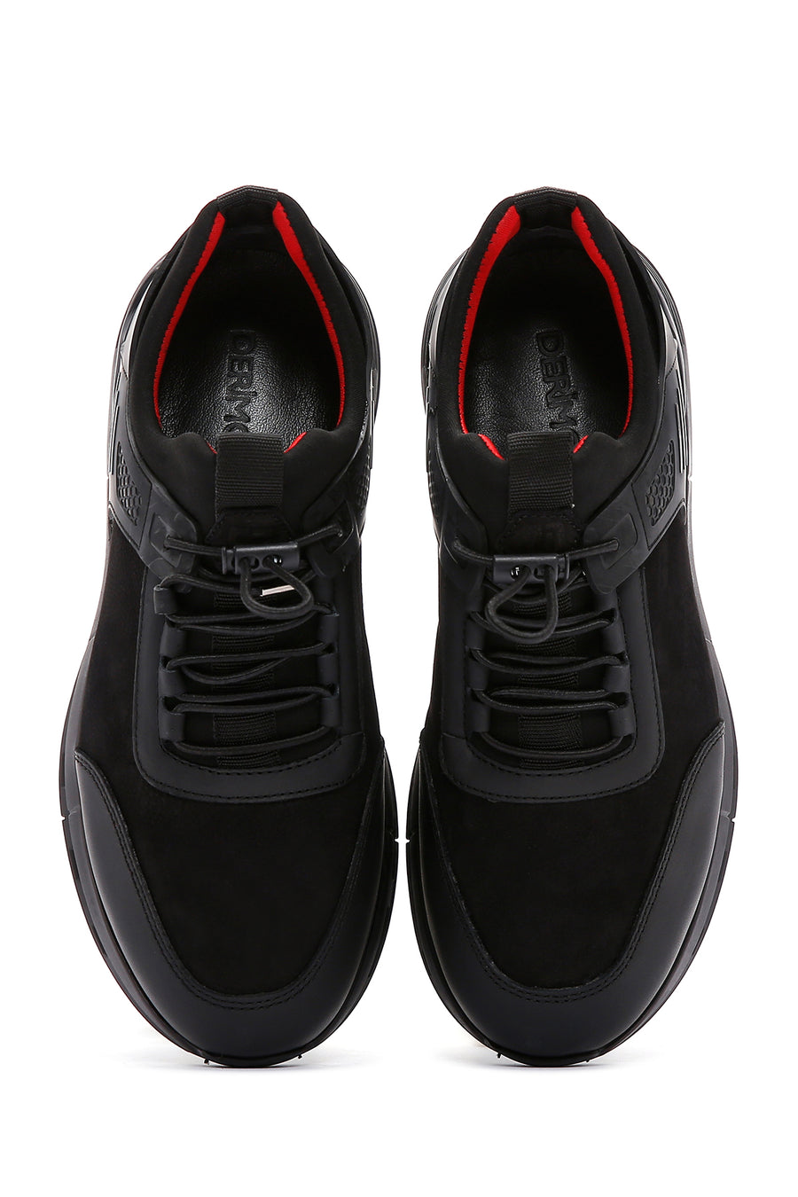 Erkek Siyah Bağcıklı Nubuk Deri Sneaker
