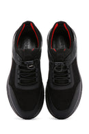 Men's Black Nubuck Leather Detailed Sneaker | Derimod