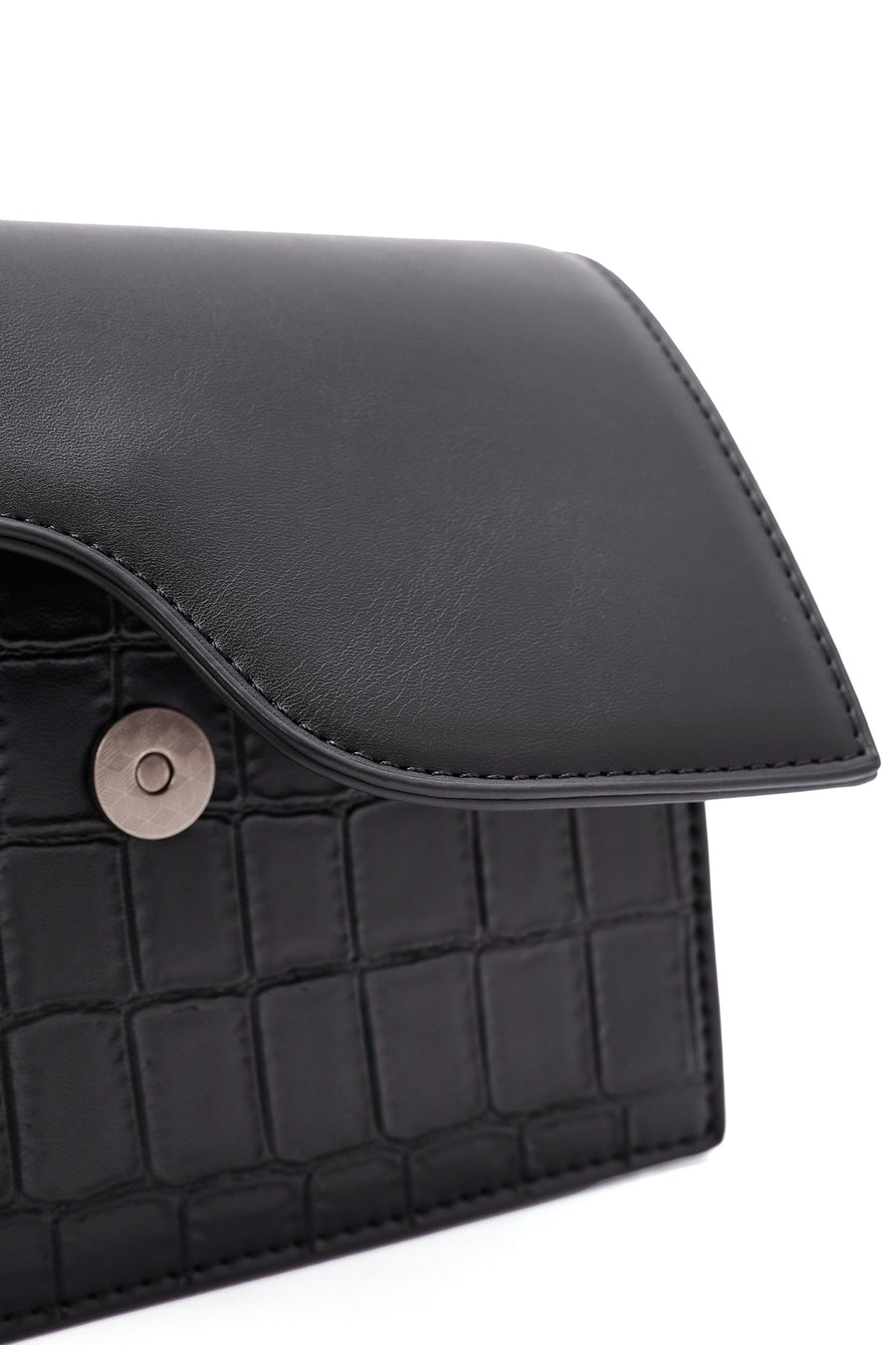 Women's Black Long Strap Chain Detailed Mini Handbag