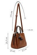 Women's Tan Long Strap Handbag with Accessory Detail | Derimod