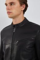 Casemiro Men's Black Leather Jacket | Derimod