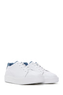 Men's White Leather Thick Soled Sneaker | Derimod