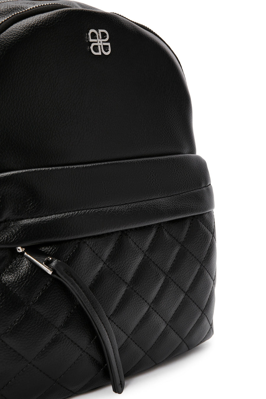 Women's Black Quilted Backpack