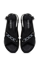 Women's Black Ankle Strap Leather Sandals | Derimod