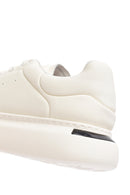 Men's White Lace-up Thick-Sole Leather Sneaker | Derimod