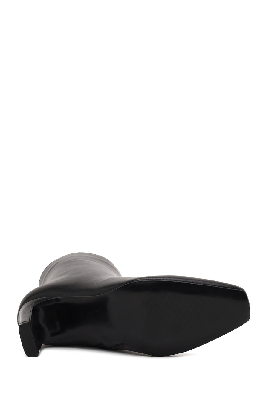 Woman Black Zip Closure Heeled Boots