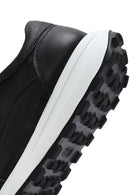 Women's Black Lace-Up Side Zip Leather Sneakers | Derimod