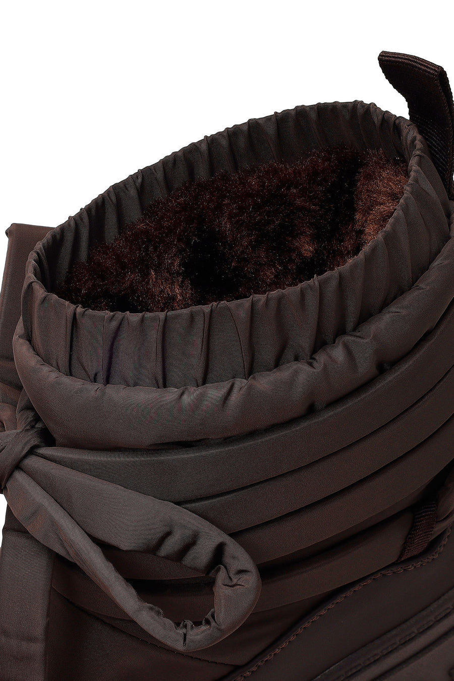 Woman Brown Thick-Soled Fabric Boots