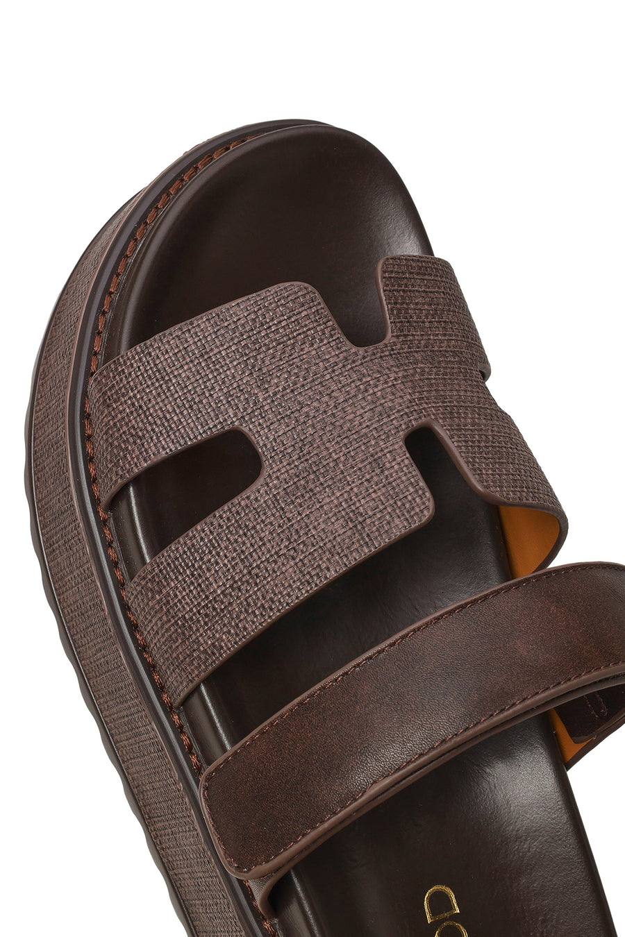 Woman Brown Strappy Thick-Soled Slipper