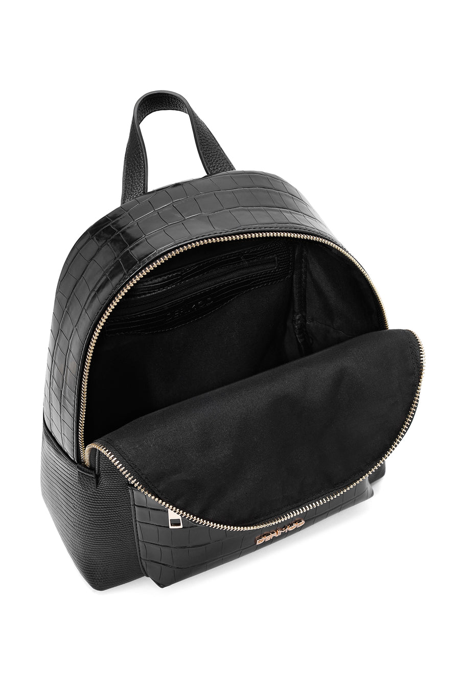 Women's Black Patterned Backpack