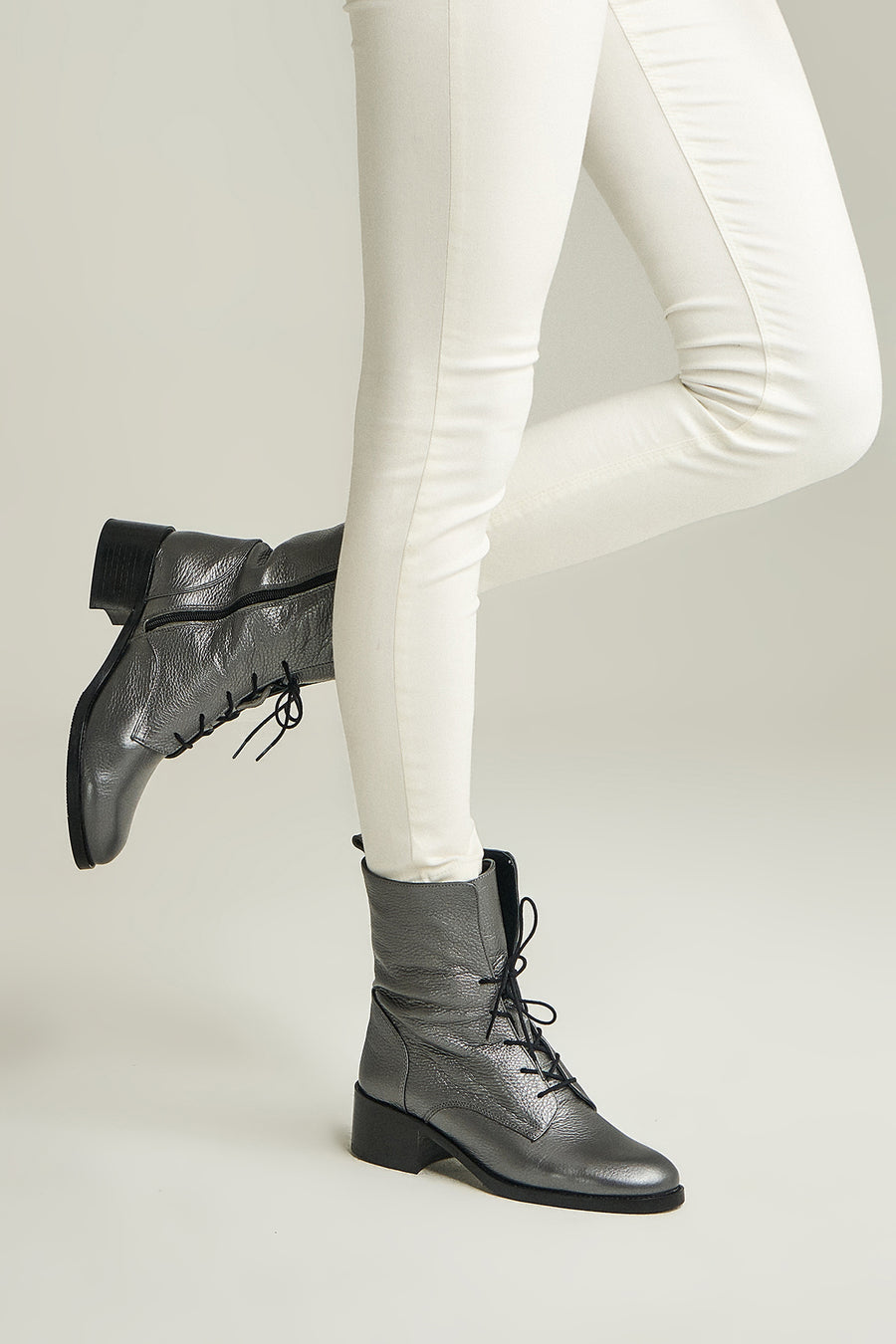 Soft Leather Women's Silver Boots