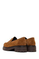 Woman Tan Thick-Soled Suede Masculine Loafer | Derimod