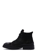 Men's Black Nubuck Leather Boots | Derimod