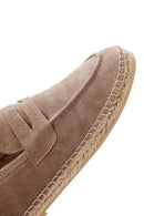 Men's Mink Suede Leather Espadrille | Derimod