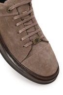 Male Mink Lace-up Suede Leather Sneaker | Derimod