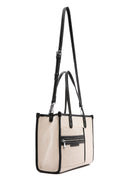 Women's Beige Long Strap Fabric Handbag | Derimod