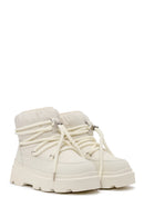 Woman Beige Lace-up Thick-soled Boots | Derimod