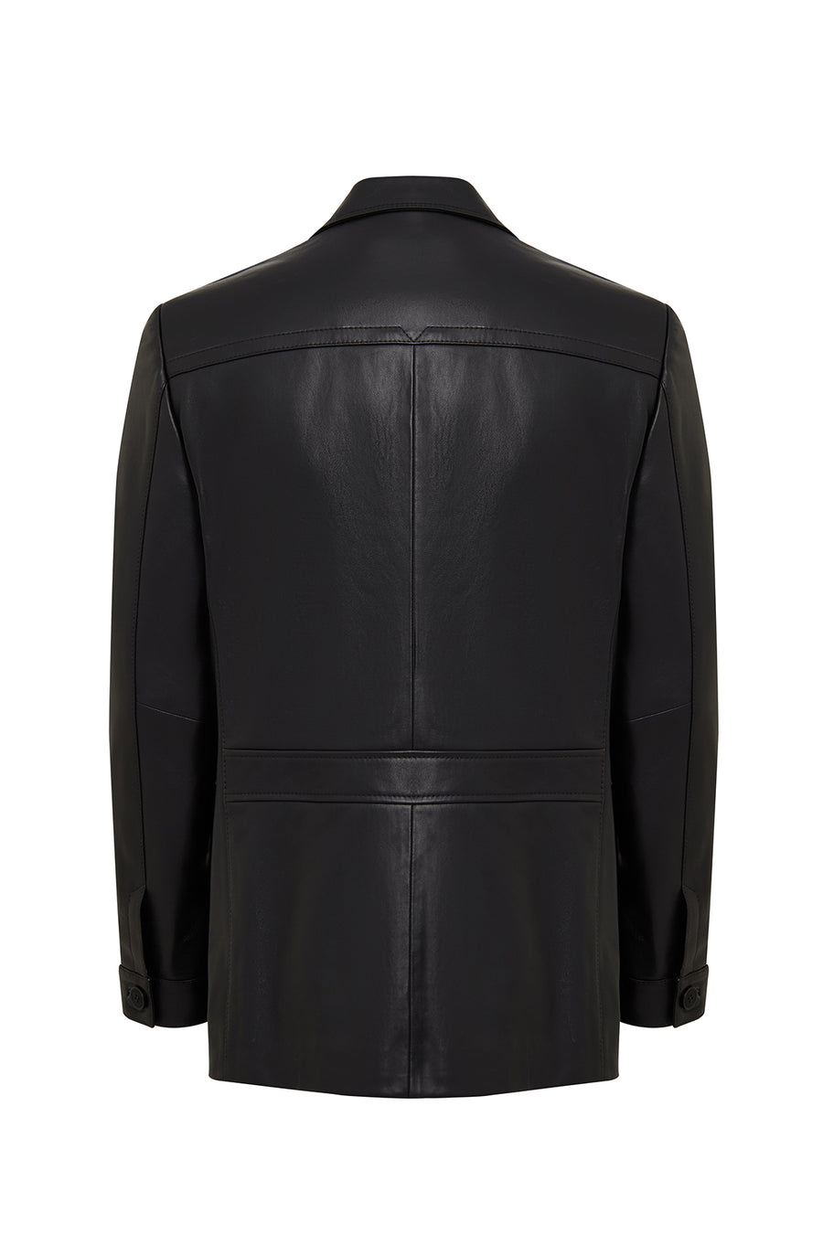 Kane Men's Black Buttoned Blazer Leather Jacket