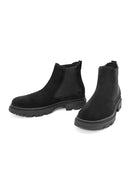 ACBC x Derimod Men's Black Suede Leather Chelsea Boots | Derimod