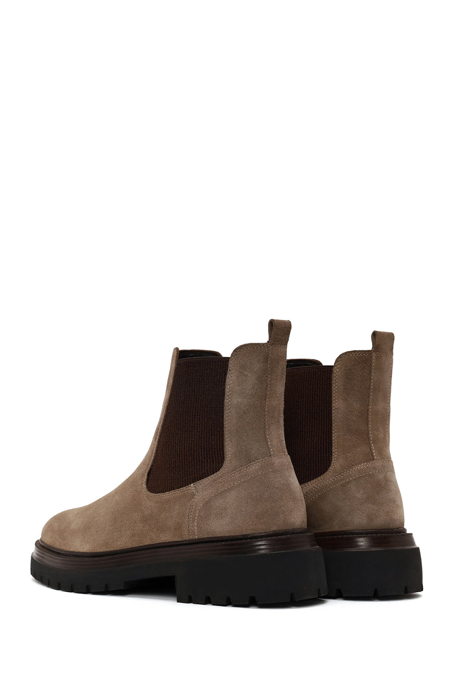 Male Beige Thick-Soled Suede Chelsea Boots