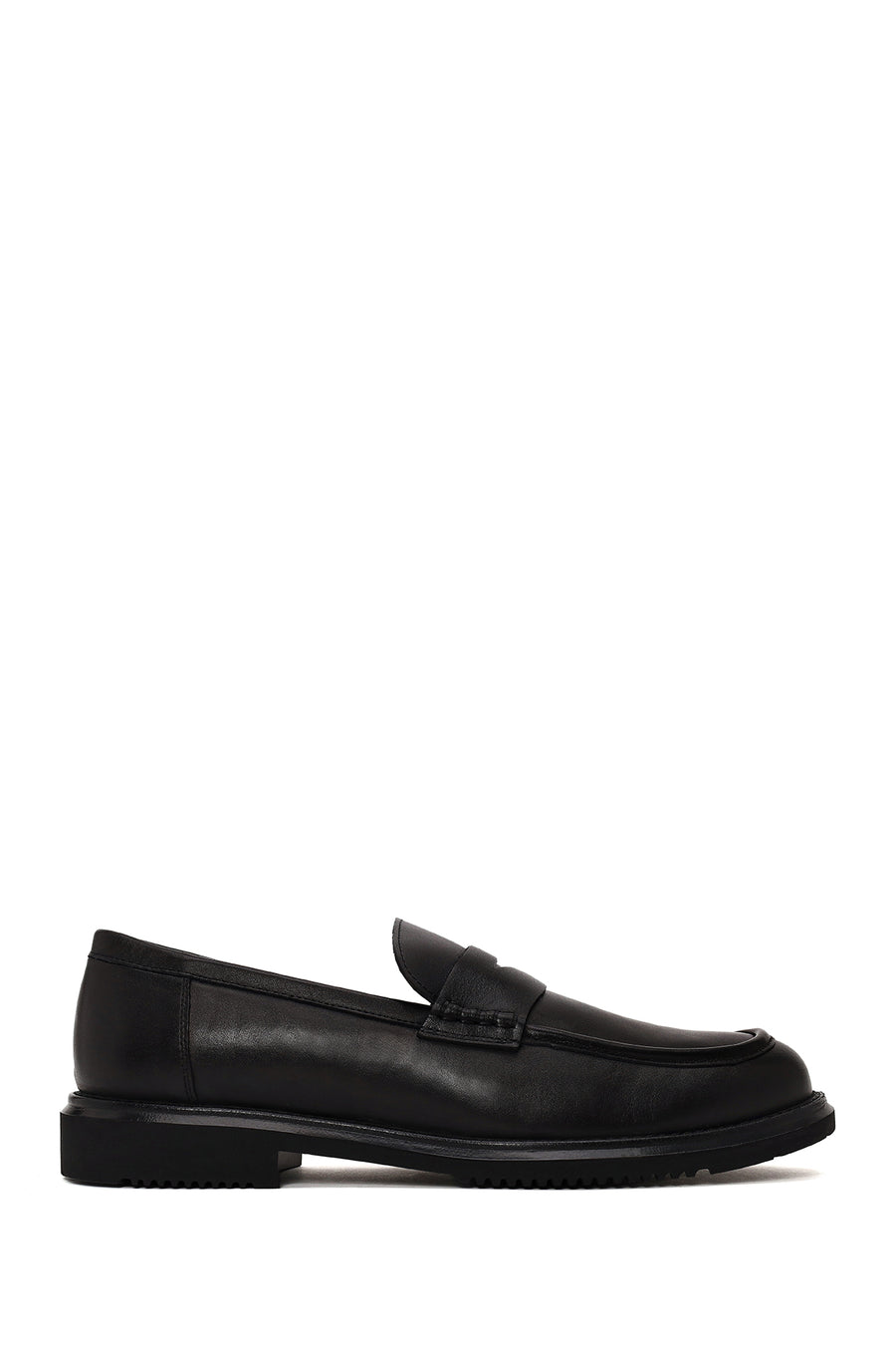 Erkek Siyah Deri Casual Loafer WM800005DV | Derimod
