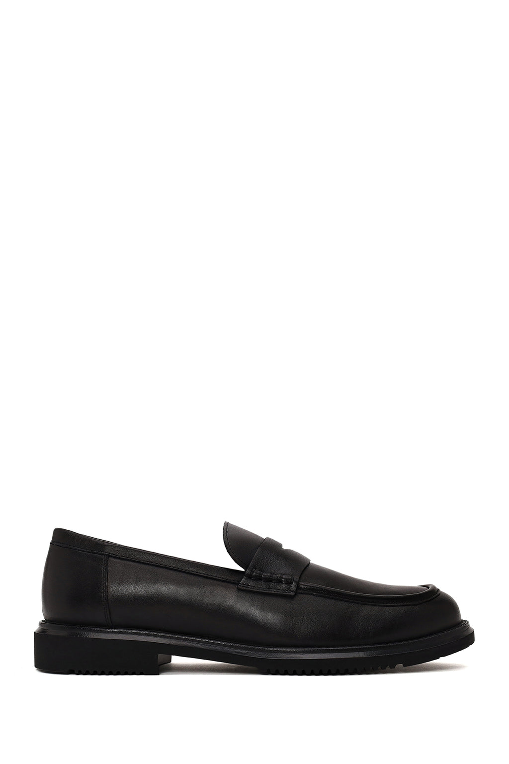 Erkek Siyah Deri Casual Loafer