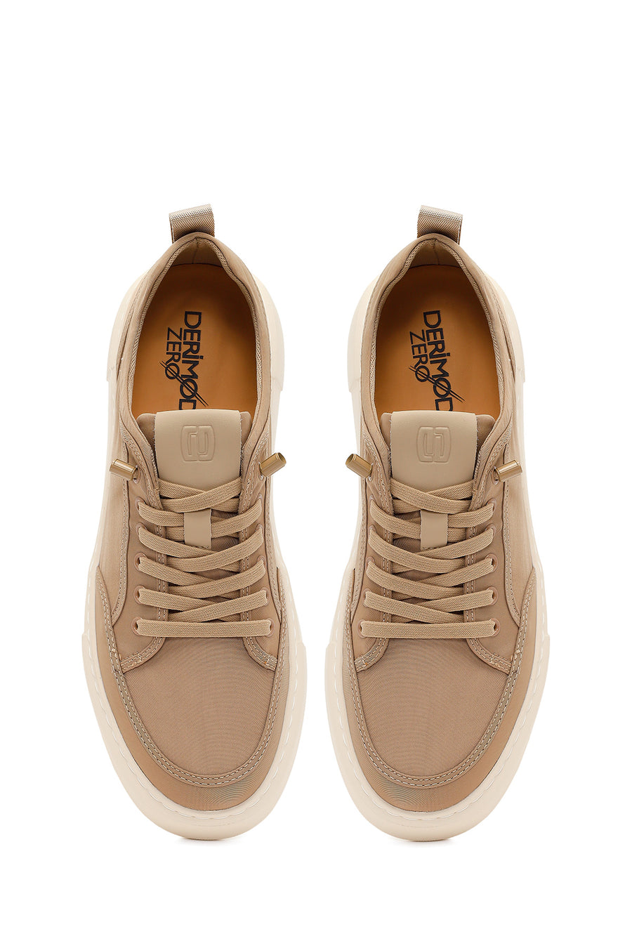 Derimod Zero Men's Beige Lace-up Fabric Sneaker