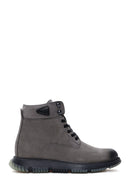 Men's Gray Nubuck Leather Zippered Casual Boots | Derimod