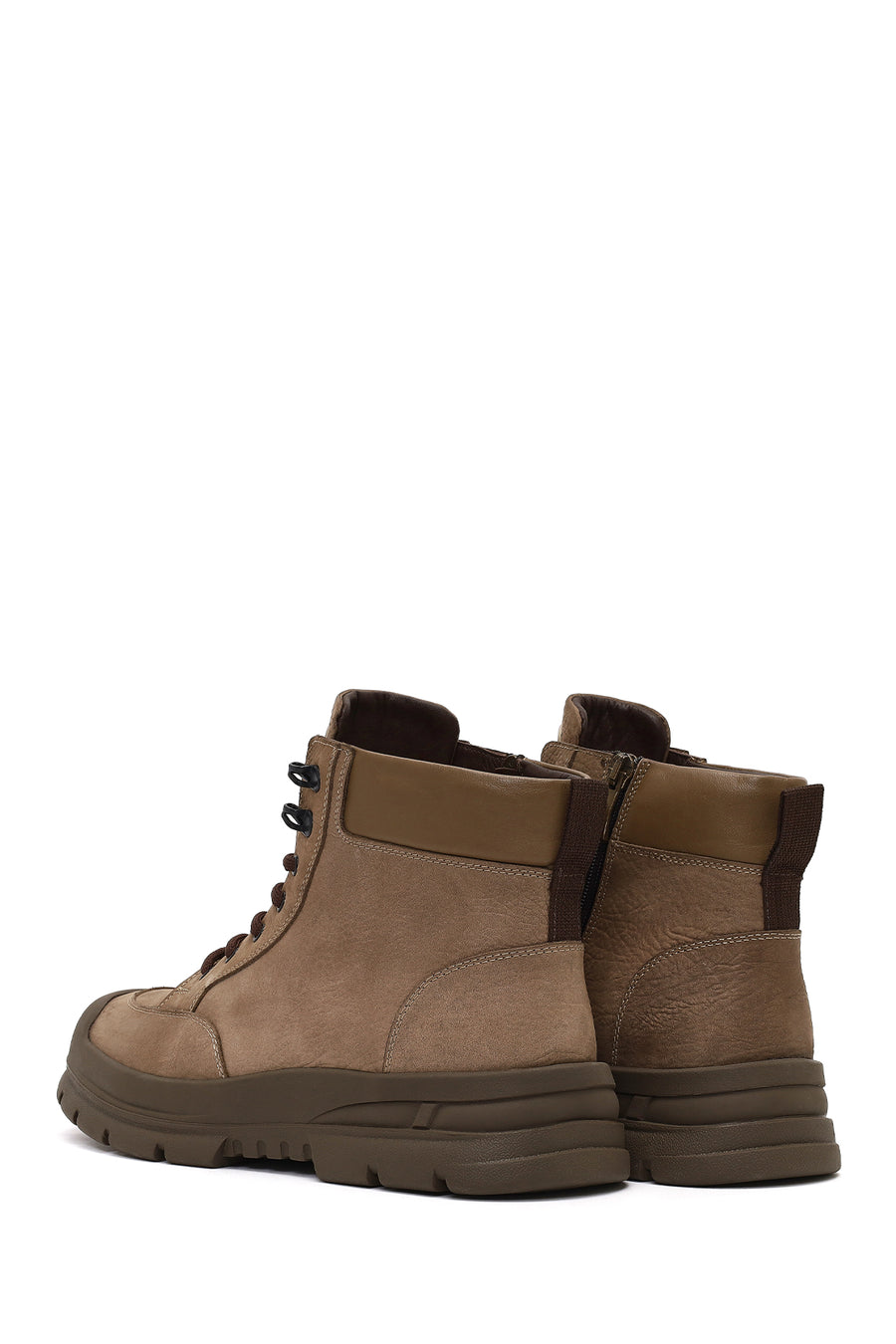 Male Mink Zip Closure Nubuck Leather Boots
