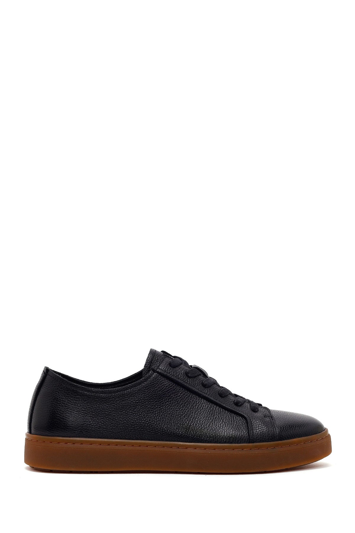 Male Black Lace-Up Leather Sneaker WM680043DF | Derimod