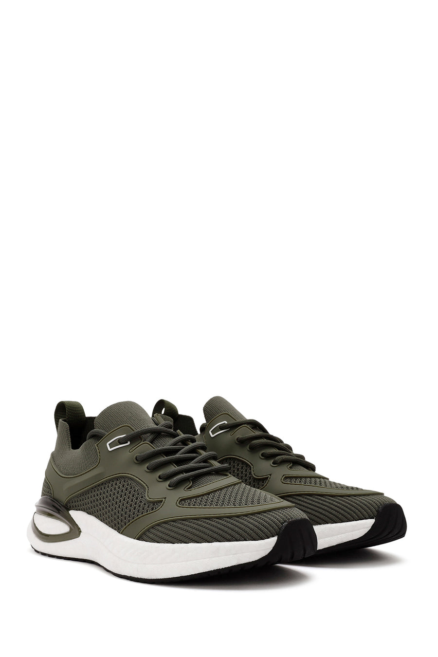 Derimod Zero Men's Green Laced Thick Soled Fabric Sneaker
