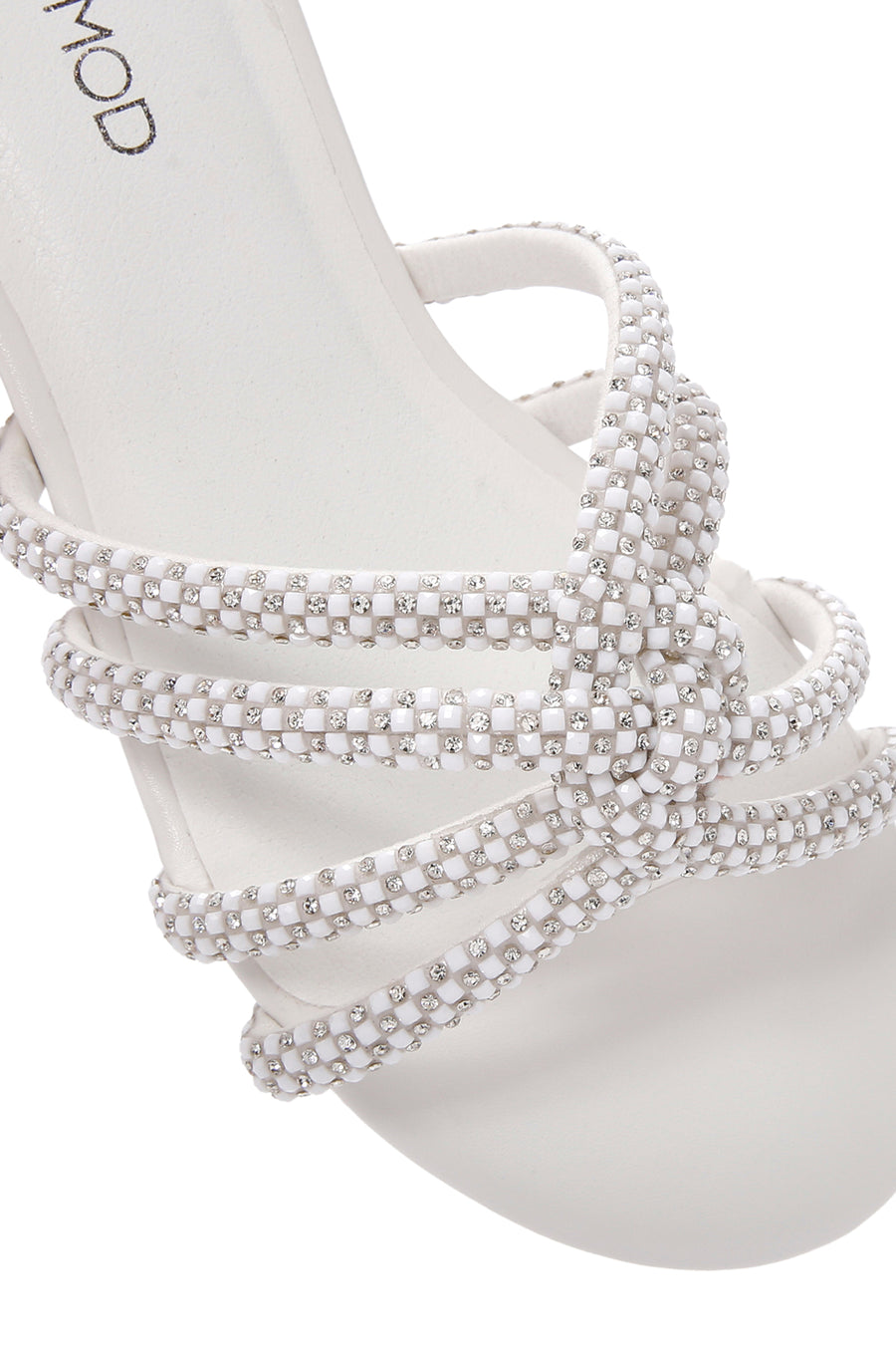 Women's White Stone Slippers