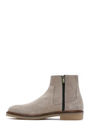 Men's Mink Zippered Suede Leather Casual Boots | Derimod