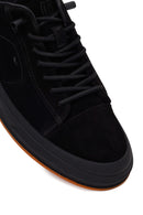 Erkek Siyah Bağcıklı Nubuk Deri Sneaker | Derimod