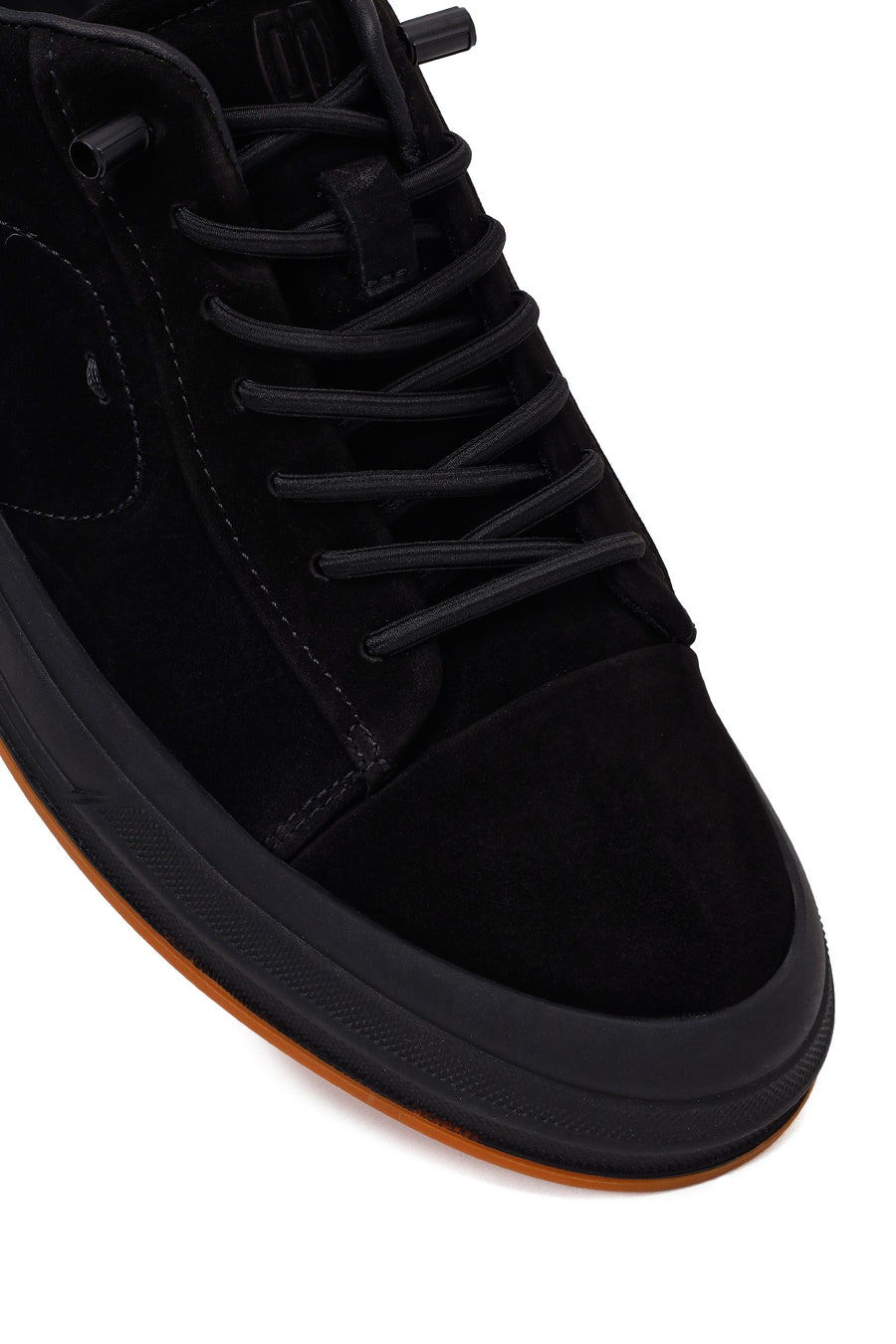 Erkek Siyah Bağcıklı Nubuk Deri Sneaker