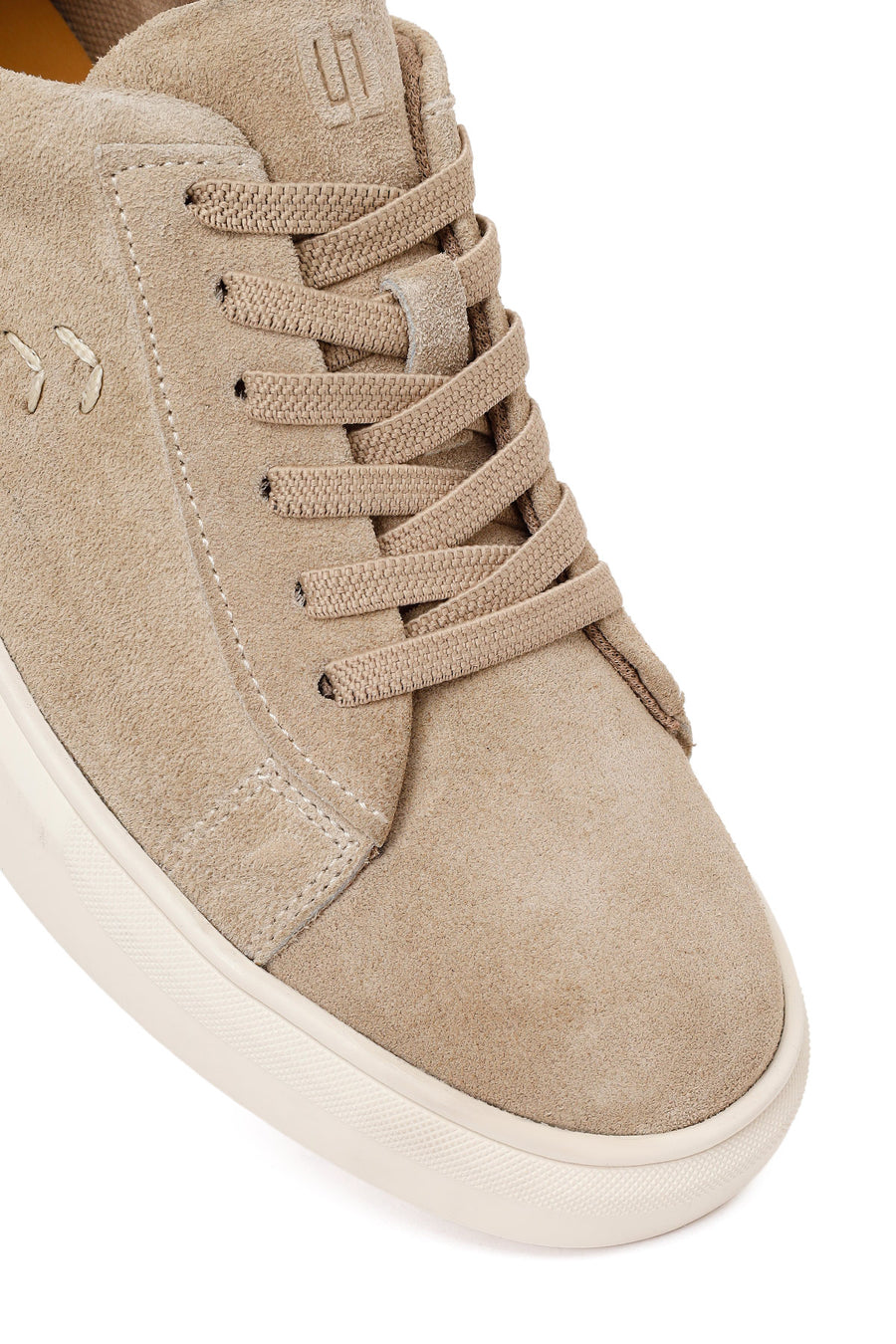Male Beige Lace-up Suede Leather Sneaker