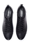 Men's Black Lace-up Leather Sneaker | Derimod